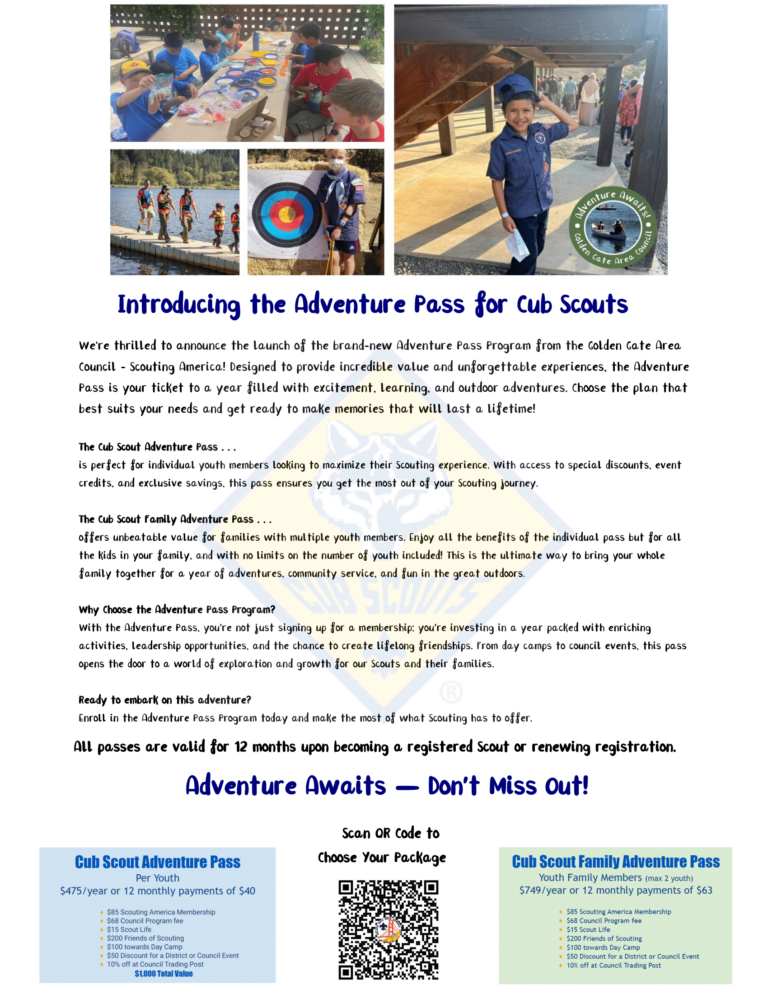 Cub Scouts Adventure Pass